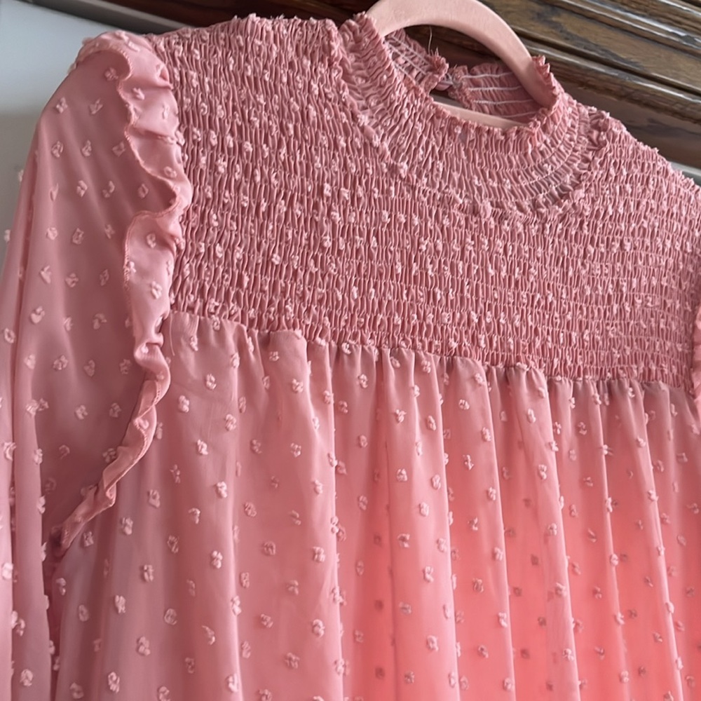 Pink Swiss dot dress - Picture 2 of 3